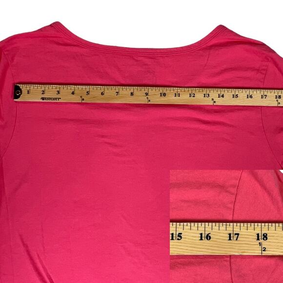 Just My Size Short Sleeve V-Neck Tee Shirt in Salmon Size 3X (22-24W) - Picture 5 of 12